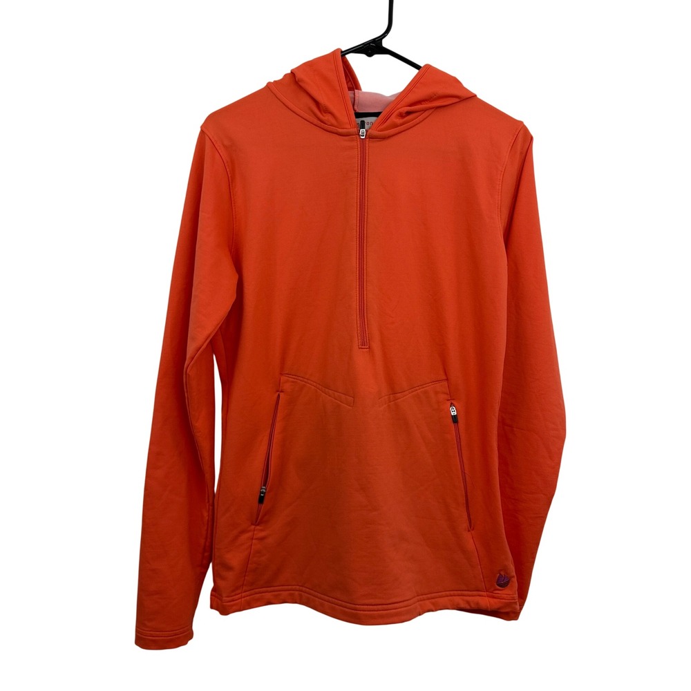 Redington Hoodie Womens Medium Orange Quarter Zip Performance Active Pullover